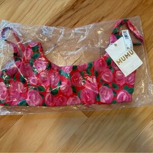Show Me Your MuMu Pink Floral Bikini Top